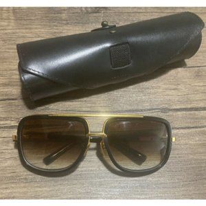 DITA MACH ONE DRX-2030 B Sunglasses Black 18K Gold Brown Gradient 59mm $775